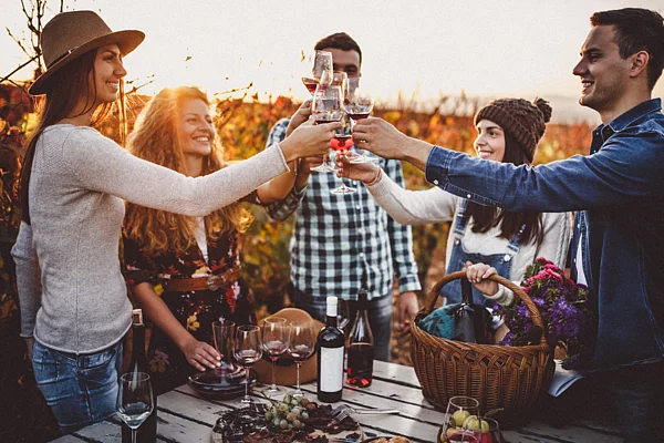 Weinprobe im Herbst
